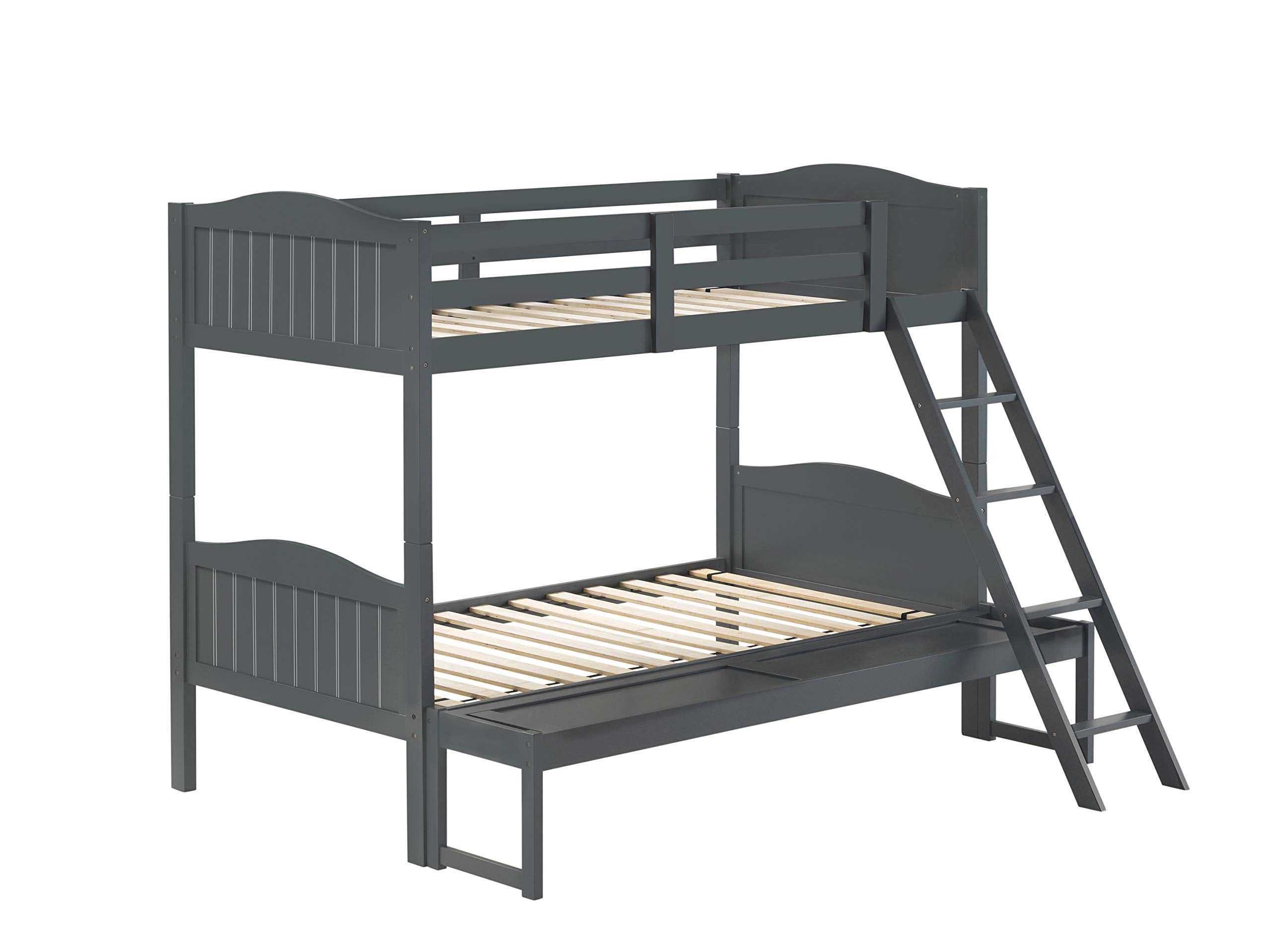 Coaster Home Furnishings Littleton Twin Over Full Bunk Bed with Ladder Grey